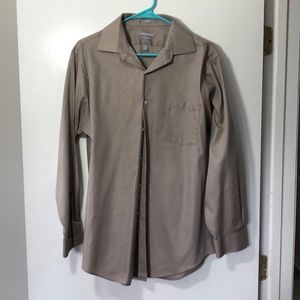 Van Heusen Brown Button Down Dress Shirt